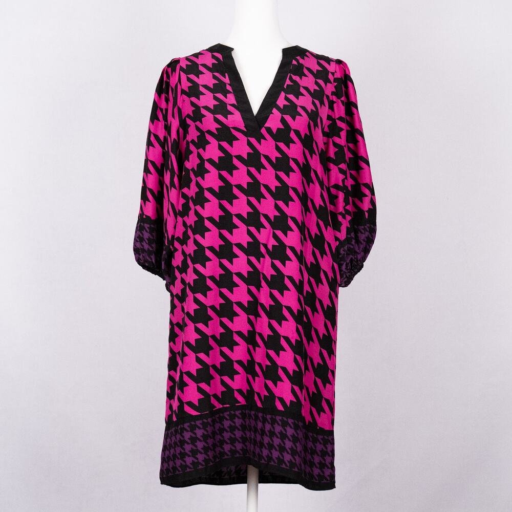 Alice Trixie 100% Silk Dress Women's SZ XS Retro Psychedelic Colorful Geometric